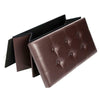Durable 2 Seater BenchSeat Faux Leather Ottoman Storage Box Foot Stools Brown