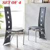 High Back Faux Leather Dining Chairs Padded Seat Metal Leg Home Kitchen 4 Chairs