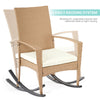 Mondeer 3PC Garden Rattan Furniture Set Wicker Patio Rocking Chairs Coffee Table