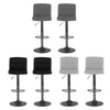 2x Matt Matte Black Gas Lift Swivel Faux Leather Kitchen Breakfast Bar Stools