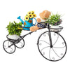 3 Pot Rugged Plant Stand Tricycle Flower Cart Holder Garden Storage Container