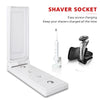 LED Bathroom Mirror Cabinet Black with Shaver Socket Illuminated Lights 630x650