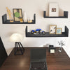 Set of 3 Large U Shape Floating Wall Shelves Storage Display Shelf Home Decor