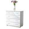 White High Gloss Chest Of 4 Drawers Cabinet