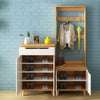 Small Shoes Cabinet Wooden Storage Cupboard Sideboard Rack Stand 2 Doors Drawer