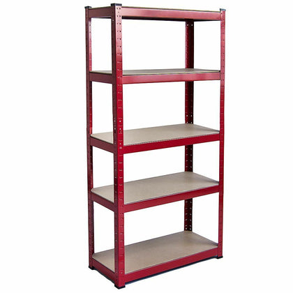 5 Tier Shelf Red Warehouse DIY Garage Storage Rack Shelving Holder