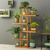 Climb 6-Tiered Carbonised Wood Plant Stand Flower Pot Rack Bonsai Display Bench