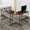 L-Shaped Computer Desk Gaming Corner Desk Home Office Workstation Study + Shelf