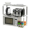 2 Tier Adjustable Expanding Microwave Rack Kitchen Storage Shelf Unit Organiser