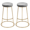 2x Vintage Bar Stool Metal Gold Leg Retro Footrest Seat Kitchen Pub Counter Home