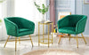 Round Side Table with Glass Top, Gold End Table with Metal Frame for Living Room