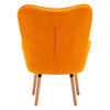 Upholstered Velvet Armchair Button Back Padded Chair with Footstool Lounge Sofa