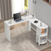 L-Shaped Home Office Desk Corner Computer Desk Black/White for Home Study Work