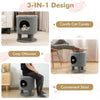 3-IN-1 Modern Cat Condo Furniture Stool Pet House Kitty Bed with Scratching Post