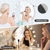 Hollywood Vanity Make Up Mirror with Lights 18-LED Tabletop Wall Metal 80x62cm