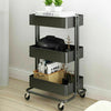 3 Tier Slim Kitchen Storage Trolley Cart Rack Tray Shelf Rolling Wheel W/ Handle