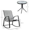 3 Pieces Outdoor Patio Bistro Set w/ 2 Rocking Chairs and Small Coffee Table