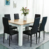 Wooden Dining Table Set Oak with 6 Faux Leather Chairs Seat Kitchen Furniture