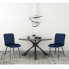1x Dining Chairs Living Room Chairs with velvet +metal Counter Chairs blue