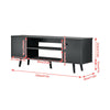 Black 2 Doors TV Stand Entertainment Unit Sideboard Storage Cabinet Living Room
