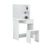 White Dressing Table Vanity Set Makeup Desk Stool Mirror Drawer for Adults Kids