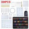 384PCS Resin Casting Molds Silicone DIY Jewelry Pendant Mould Kit Casting Craft