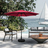 Mondeer 2.7M/3M Garden Parasol Umbrella Round Sun Shade Crank Tilt Red/Beige