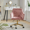 Velvet Office Chair Swivel Computer Desk Armchair Adjustable Padded Seat Home UK