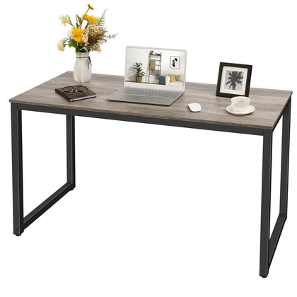 HOOBRO Computer Desk Large Office Desk 140cm Study Writing Desk PC Table Greige