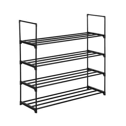 4 Tiers Metal Shoe Rack for 20 Pairs Shoe Storage Stand Organiser Shelf Unit UK