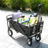 Garden Trolley Cart Hand 4 Wheel Foldable Pull Wagon Heavy Duty 150KG Capacity