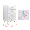 4 Drawer Storage Cabinet Chest of Drawer with Golden Hairpin Leg Bed Side Tables