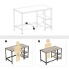 Modern Computer Desk Office Large Shelf Storage Metal Writing PC Laptop Table