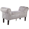 Crushed Velvet Fabric/Linen Bench Bed End Seat Chair Window Sofa Side Ottoman