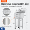 Commercial Utility & Prep Sink 1 Compartment Stainless Steel Backsplash