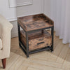Retro Bedside Table Cabinet Storage Drawer Sofa Side End Coffee Table Nightstand
