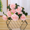 10 Heads Silk Rose Artificial Flowers Bunch Bouquet Wedding Home Party Decor UK