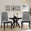 2PCS Chesterfield Fabric Dining Chair Button Backrest Chairs High Back Wood Legs