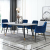 Pair Luxury Blue Velvet Dining Chairs Dining Room Kitchen Chairs Tub Chairs
