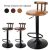 2pcs PU Leather Bar Stool Breakfast Swivel Adjustable Kitchen Wooden Stools