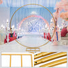 Gold 2M Round Hoop Balloon Arch Backdrop Flower Display Stand Wedding Frame DIY