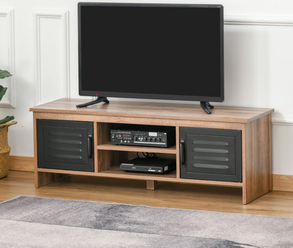 Industrial TV Stand Rustic Metal Cupboard Vintage Retro Media Cabinet Shelf Unit