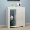 Modern Sideboard Cabinet Cupboard High Gloss 1 2 Doors Storage with LED Light