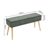 Upholstered Dining Bench Corduroy Stool Home Seating Hallway Waiting Room Bench