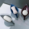 Creative Leaf-shaped Soap Dish Soap Box with Suction Base Soap Holder Drainage