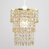 Gold Ceiling Light Shade Easy Fit Lighting Jewel Tier Droplets Bedroom Lampshade