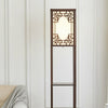 4 Tier Shelf Floor Lamp w/ Shade Standing Light Open Shelves Storage Living Room