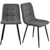 4 Pcs Linen Dining Chairs Set Soft Padded Seat Metal Leg Modern Office Kitchen