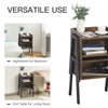 Rustic Bedside Cabinet Set of 2 Vintage Industrial Side end Tables Metal Legs
