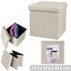 New Ottoman Seat Bench In Fabric Linen Colour Storage Box Folding Foot Stool